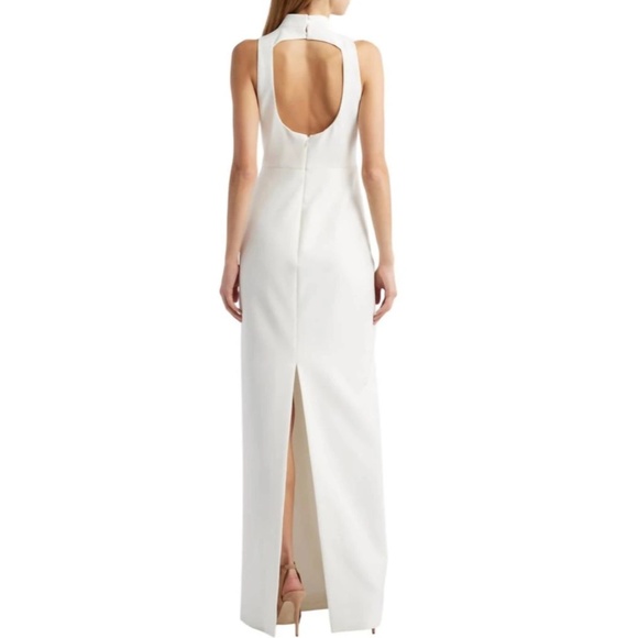 NEW LIKELY Off White DOIRAN Halterneck EMBROIDERED FLORALS Column GOWN 6 - Picture 11 of 16